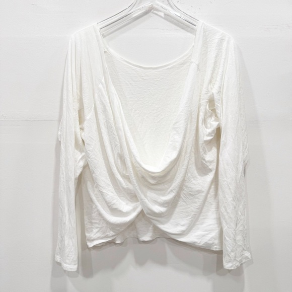 Fabletics Switch Back Tee Twist Back White Long Sleeve XL Athleisure Yoga - Picture 2 of 5